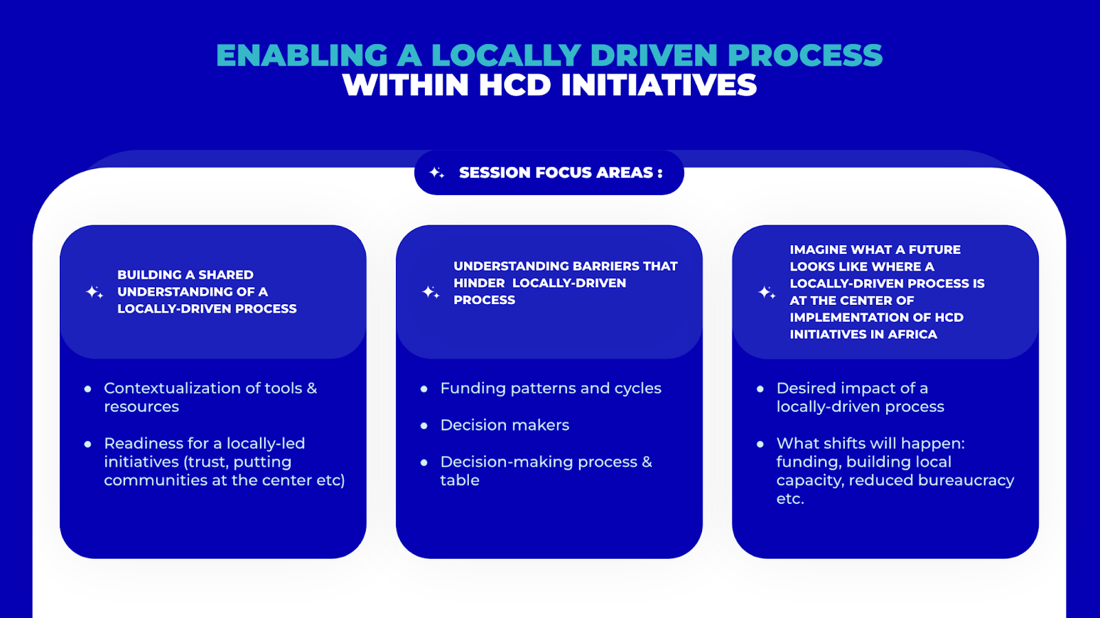 Enabling a locally driven process
